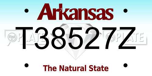 T38527Z Arkansas License Plate