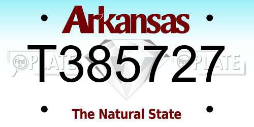 T385727 Arkansas License Plate