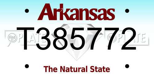 T385772 Arkansas License Plate