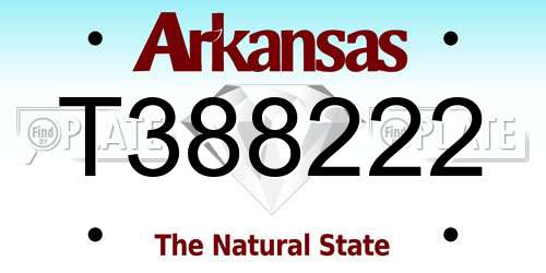 T388222 Arkansas License Plate