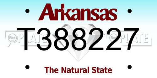 T388227 Arkansas License Plate