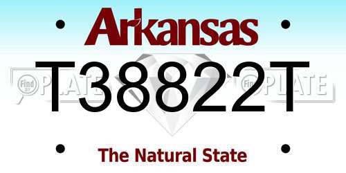 T38822T Arkansas License Plate