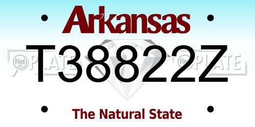 T38822Z Arkansas License Plate