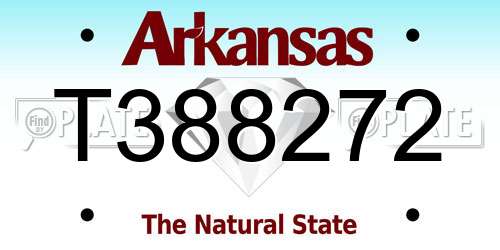 T388272 Arkansas License Plate
