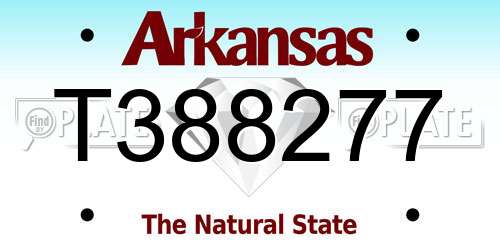 T388277 Arkansas License Plate