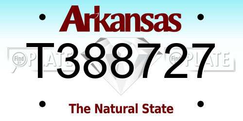 T388727 Arkansas License Plate