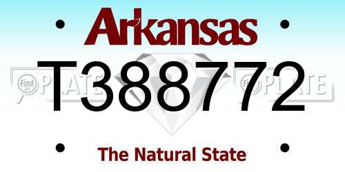 T388772 Arkansas License Plate