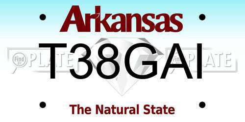T38GAI Arkansas License Plate