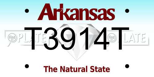 T3914T Arkansas License Plate