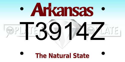 T3914Z Arkansas License Plate