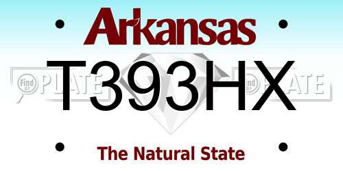 T393HX Arkansas License Plate