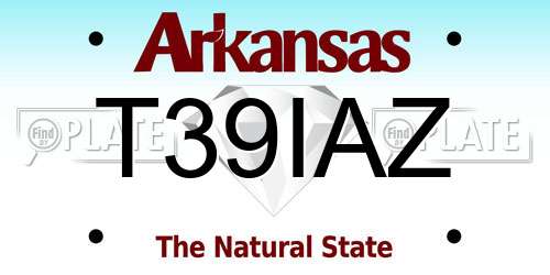 T39IAZ Arkansas License Plate