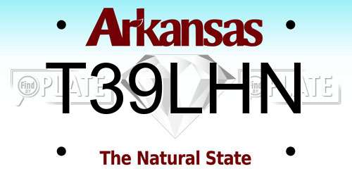 T39LHN Arkansas License Plate