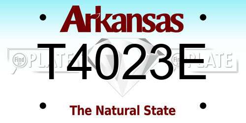 T4023E Arkansas License Plate