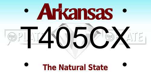 T405CX Arkansas License Plate