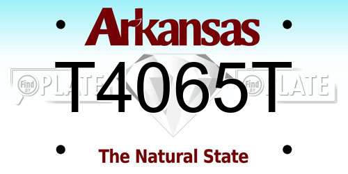 T4065T Arkansas License Plate
