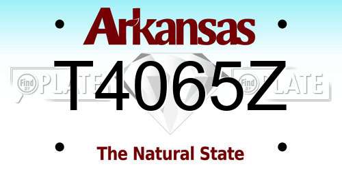 T4065Z Arkansas License Plate