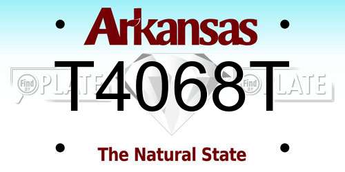 T4068T Arkansas License Plate