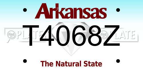 T4068Z Arkansas License Plate