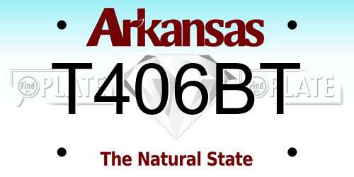 T406BT Arkansas License Plate