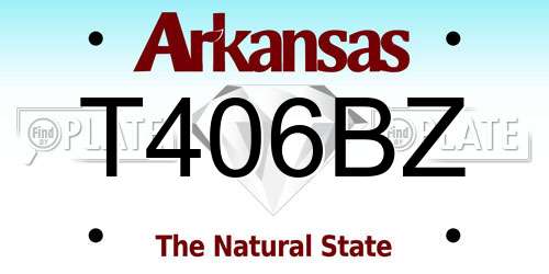 T406BZ Arkansas License Plate