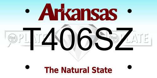 T406SZ Arkansas License Plate
