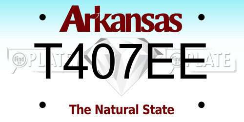 T407EE Arkansas License Plate