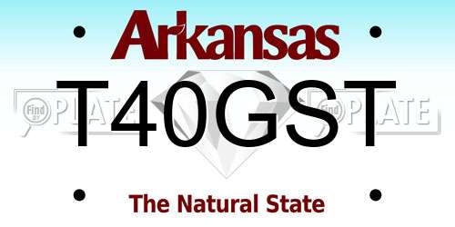 T40GST Arkansas License Plate