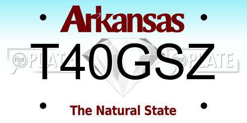 T40GSZ Arkansas License Plate