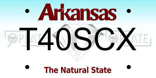 T40SCX Arkansas License Plate
