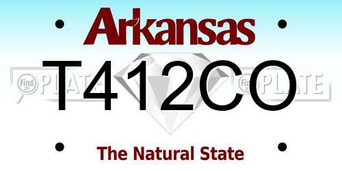 T412CO Arkansas License Plate