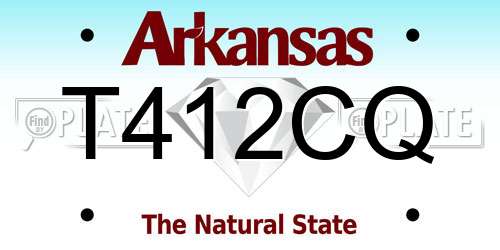 T412CQ Arkansas License Plate