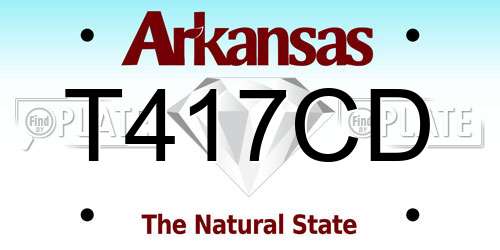 T417CD Arkansas License Plate