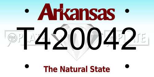T420042 Arkansas License Plate