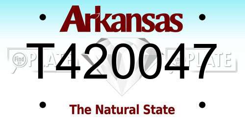 T420047 Arkansas License Plate