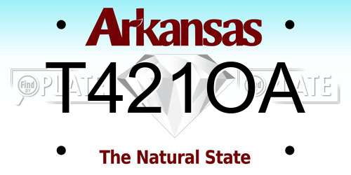 T421OA Arkansas License Plate