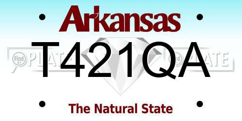 T421QA Arkansas License Plate