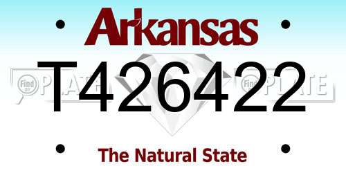 T426422 Arkansas License Plate