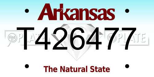 T426477 Arkansas License Plate