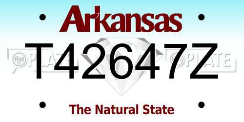 T42647Z Arkansas License Plate