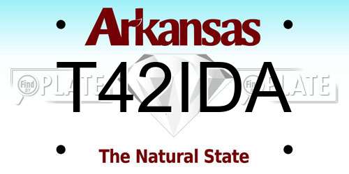 T42IDA Arkansas License Plate