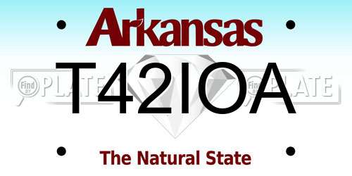 T42IOA Arkansas License Plate