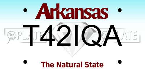 T42IQA Arkansas License Plate