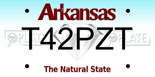 T42PZT Arkansas License Plate