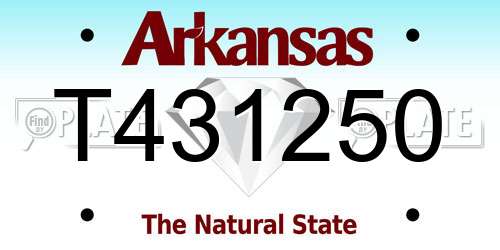 T431250 Arkansas License Plate