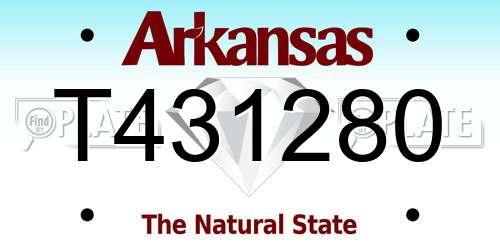 T431280 Arkansas License Plate