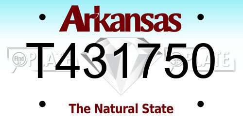 T431750 Arkansas License Plate