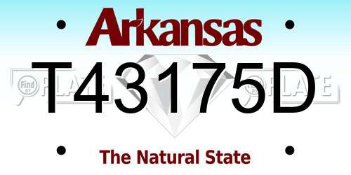 T43175D Arkansas License Plate