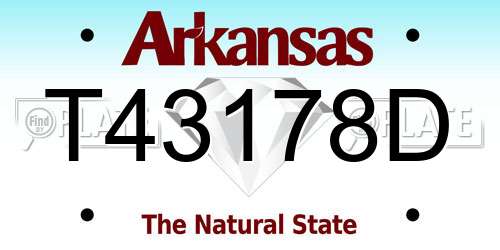T43178D Arkansas License Plate