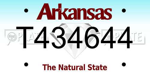 T434644 Arkansas License Plate